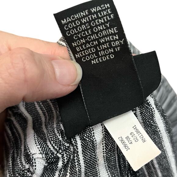 Lane Bryant Linen Blend Striped Shorts Sz 28 Boho Vacation Beach Utility Pocket - Picture 6 of 6